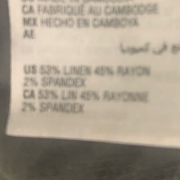 INC Wide Leg Pants 6 Black Leopard Womens High Rise Palazzo Linen Blend Pull On - Picture 8 of 8